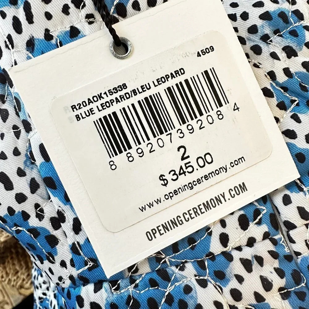 Opening Ceremony Blue Leopard Print Dress with Delicate Ties in Size 2 - NWT - Picture 5 of 5